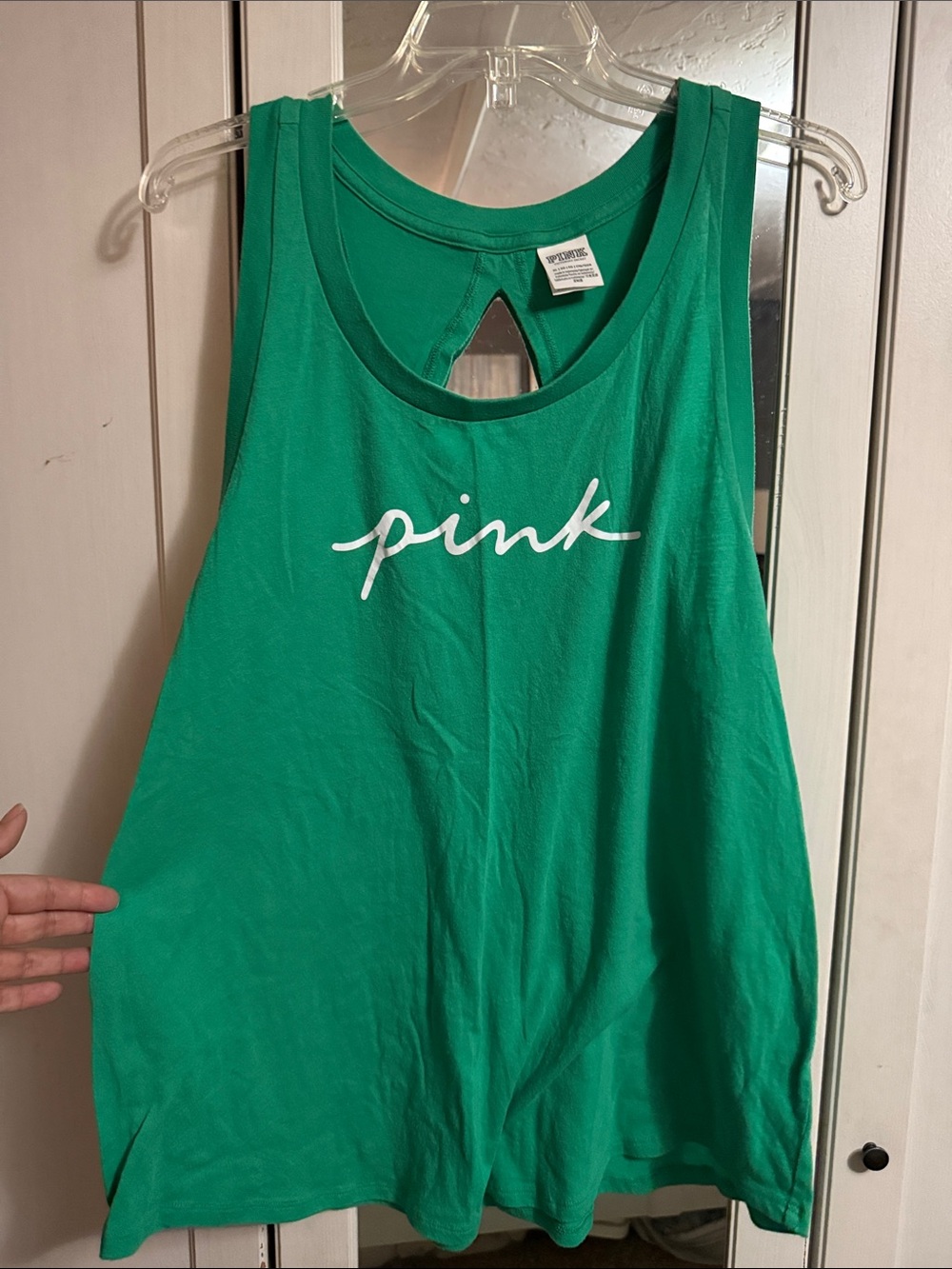 PINK Victoria's Secret Emerald Green Logo Tank